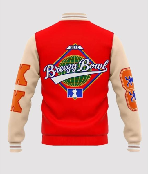 Chris Brown Breezy Bowl XX Red Varsity Jacket USA Jackets