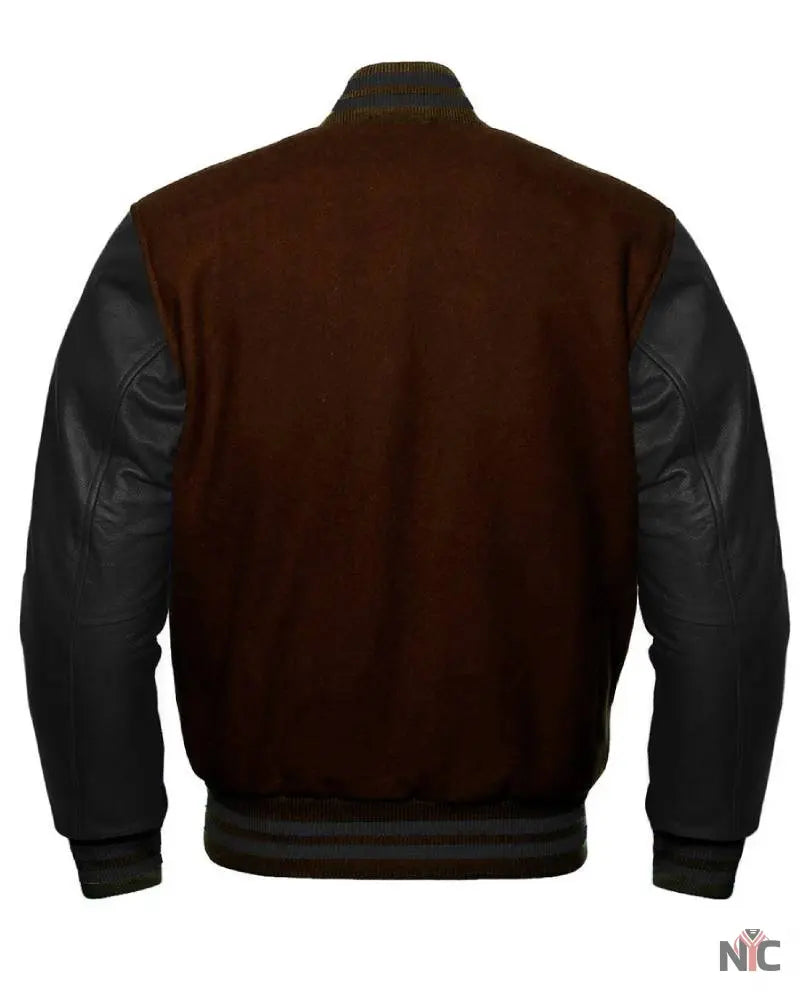 Brown And Black Varsity Jacket The Urban Hawk