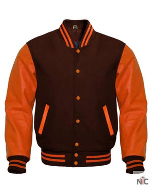 Brown And Orange Varsity Jacket The Urban Hawk