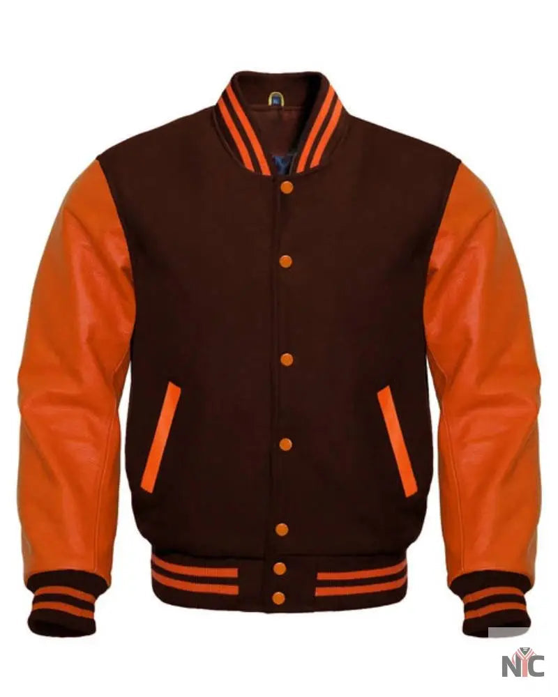 Brown And Orange Varsity Jacket The Urban Hawk