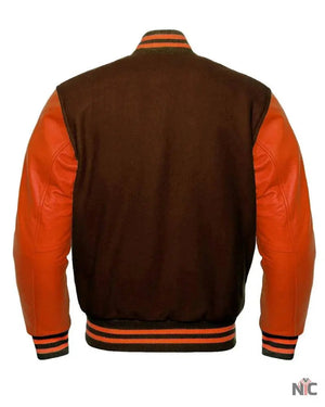 Brown And Orange Varsity Jacket The Urban Hawk