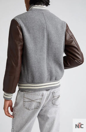 Brunello Cucinelli Wool & Leather Varsity Jacket The Urban Hawk