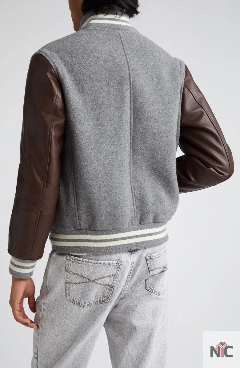 Brunello Cucinelli Wool & Leather Varsity Jacket The Urban Hawk