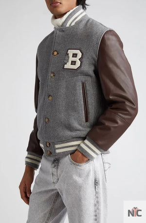 Brunello Cucinelli Wool & Leather Varsity Jacket The Urban Hawk