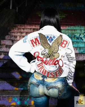 Cardi B Pelle Pelle American Bruiser MB Plush Red Jacket - The Urban Hawk