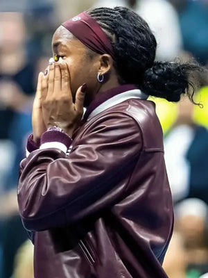 US Open 2025 Coco Gauff Leather Varsity Jacket USA Jackets
