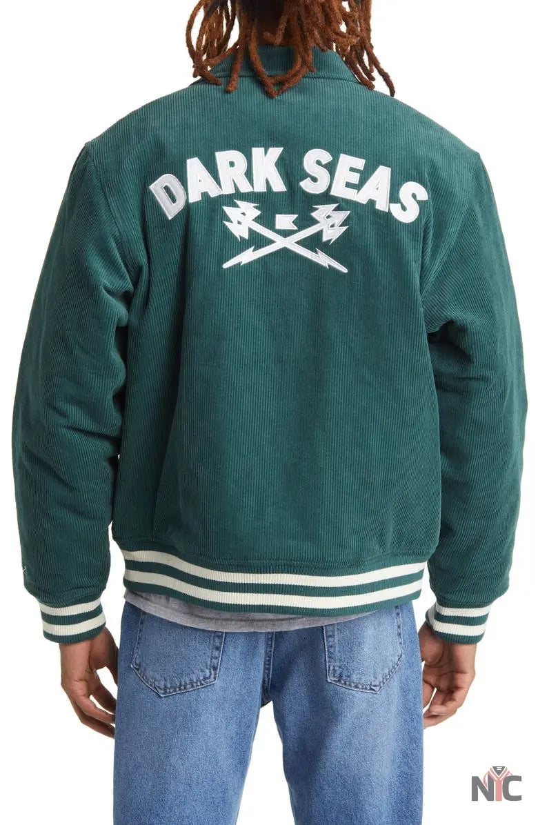 Dark Seas Cotton Corduroy Varsity Jacket The Urban Hawk