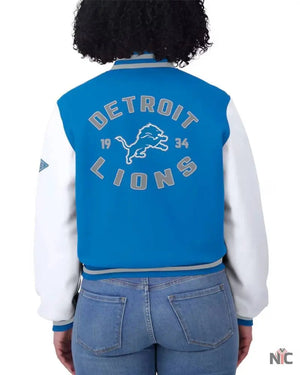 Detroit Lions Women’s Varsity Full-Zip Jacket The Urban Hawk