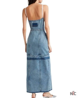 E! News Hannah Waddingham Denim Trim Dress The Urban Hawk