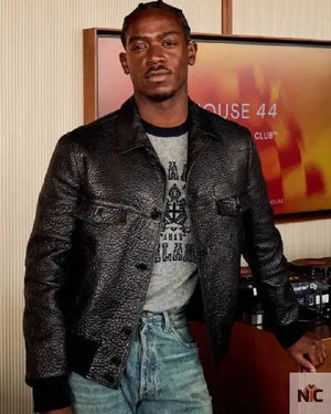 F1 Movie Damson Idris Black Leather Jacket The Urban Hawk