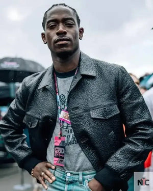 F1 Movie Damson Idris Black Leather Jacket The Urban Hawk