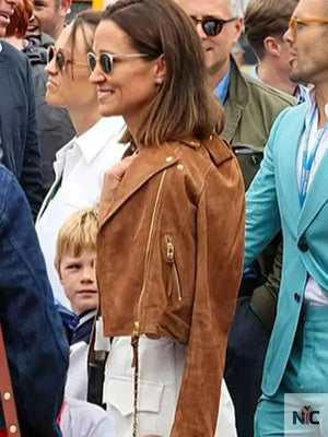 F1 Pippa Middleton Brown Leather Jacket The Urban Hawk