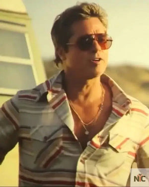 F1 The Movie Brad Pitt Stripe Shirt The Urban Hawk