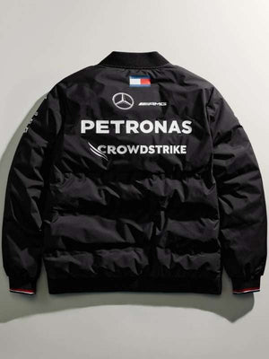 George Russell Mercedes Black Bomber Jacket
