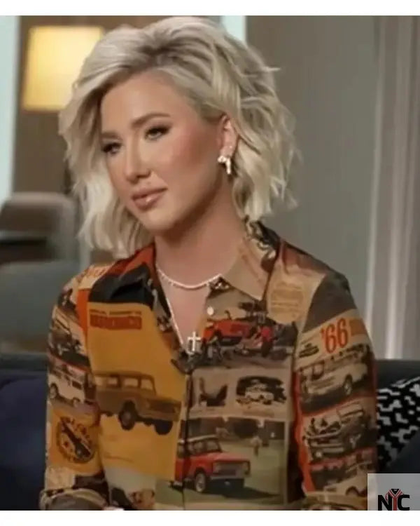 Good Morning America Savannah Chrisley Brown Printed Shirt The Urban Hawk
