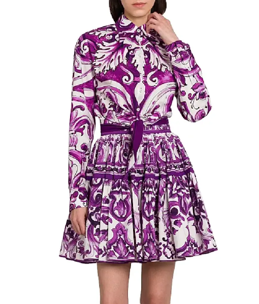Good Morning America 2025 Gloria Estefan Maiolica Cotton Shirt USA Jackets