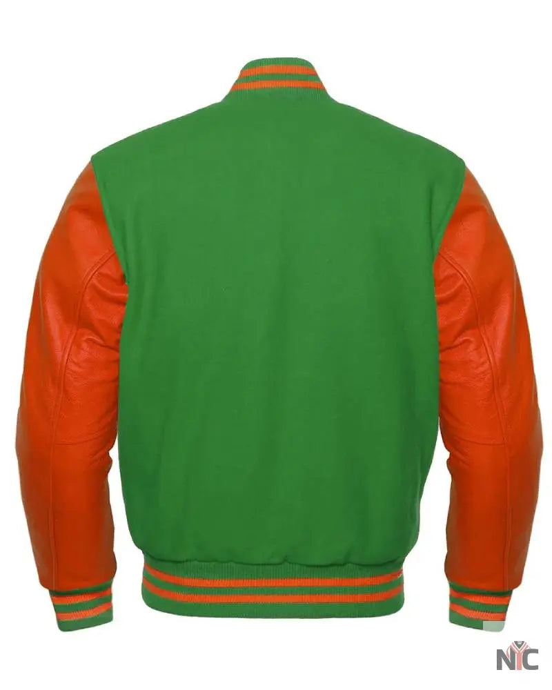 Green And Orange Varsity Jacket The Urban Hawk