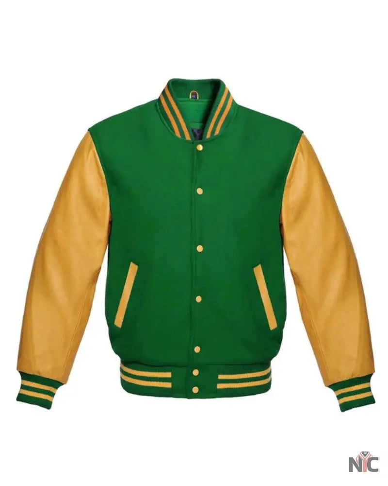 Green and Gold Varsity Jacket The Urban Hawk