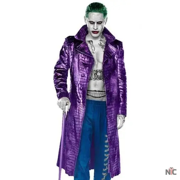 Jared Leto Joker Purple Crocodile Coat The Urban Hawk