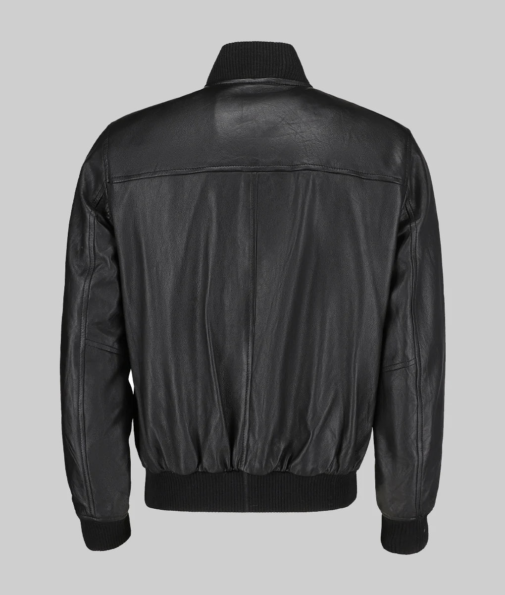 Jim-Mens-Snug-Fit-Black-Bomber-Leather-Jacket-7