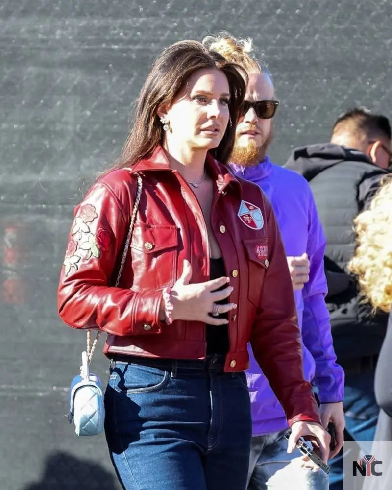 Lana Del Rey Super Bowl LVIII Red Jacket The Urban Hawk