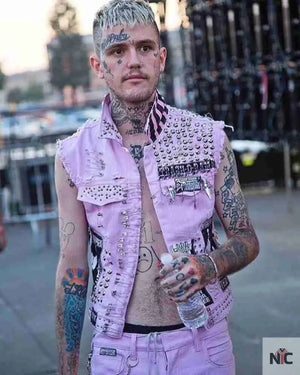 Lil Peep Pink Studded Vest The Urban Hawk