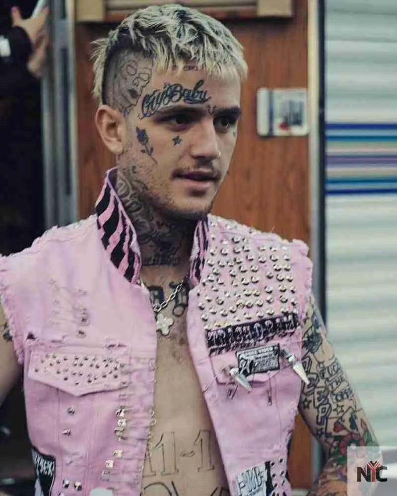Open Peeps Lil Peep Pink Studded Vest - The Urban Hawk