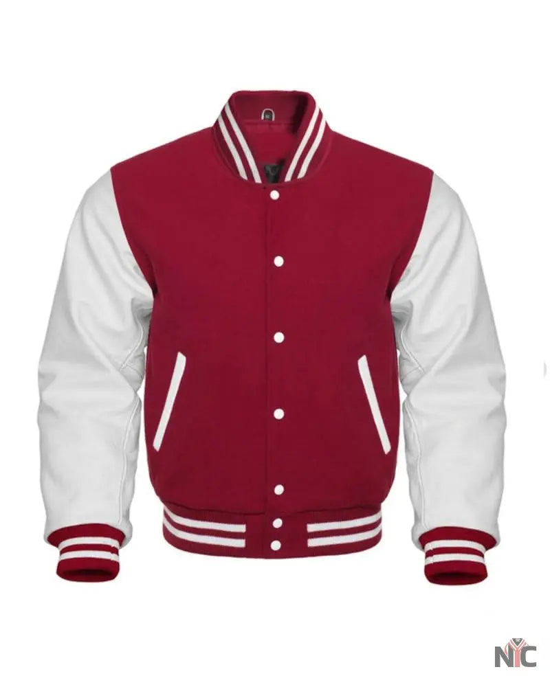 Maroon And White Varsity Letterman Jacket The Urban Hawk