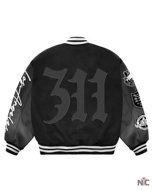 Men’s Black UFC 311 Los Angeles Full-Snap Varsity Jacket The Urban Hawk