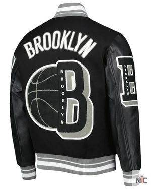 Men’s Brooklyn Nets Pro Standard Black 10 Years in Brooklyn Mash Up Capsule Varsity Full-Zip Jacket The Urban Hawk