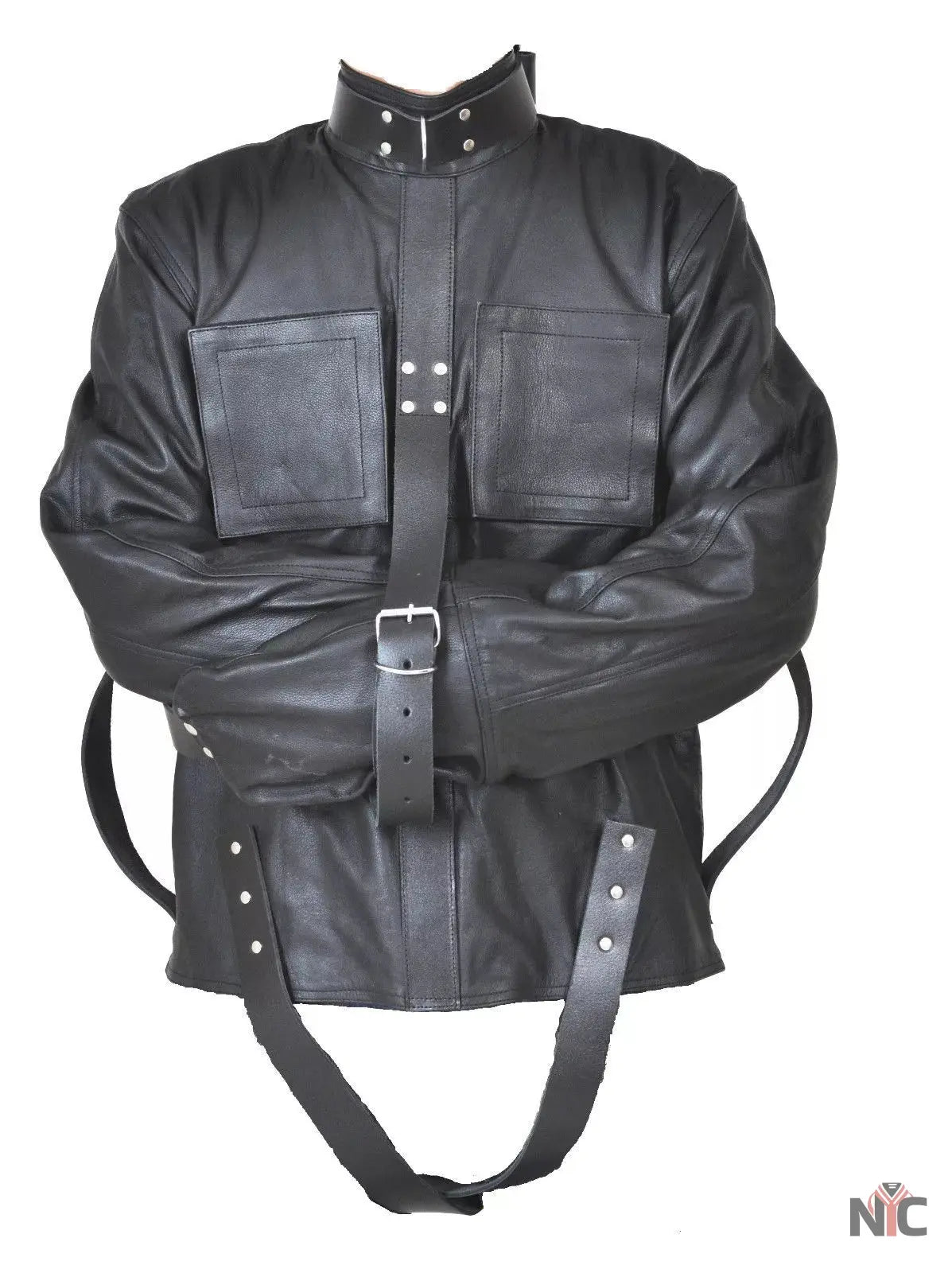 Men’s Real Heavy Duty Leather Straight Jacket The Urban Hawk