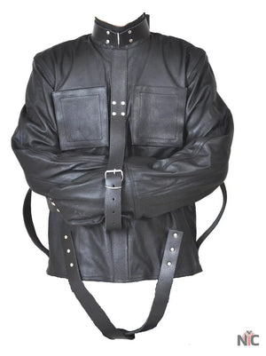 Men’s Real Heavy Duty Leather Straight Jacket The Urban Hawk