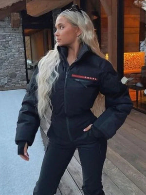 Molly-Mae-Black-Prada-Ski-Suit
