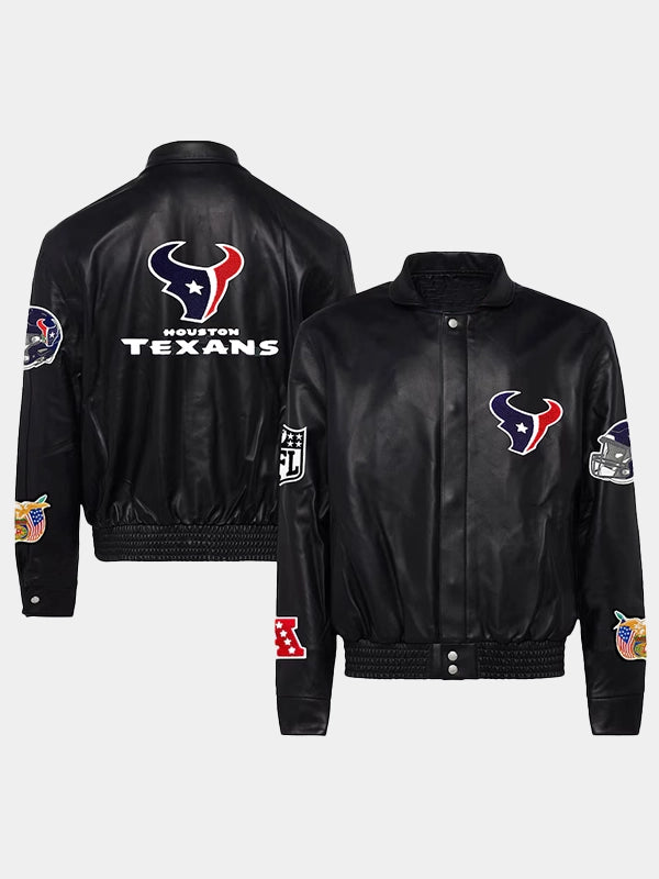Houston Texans Black Leather Jacket