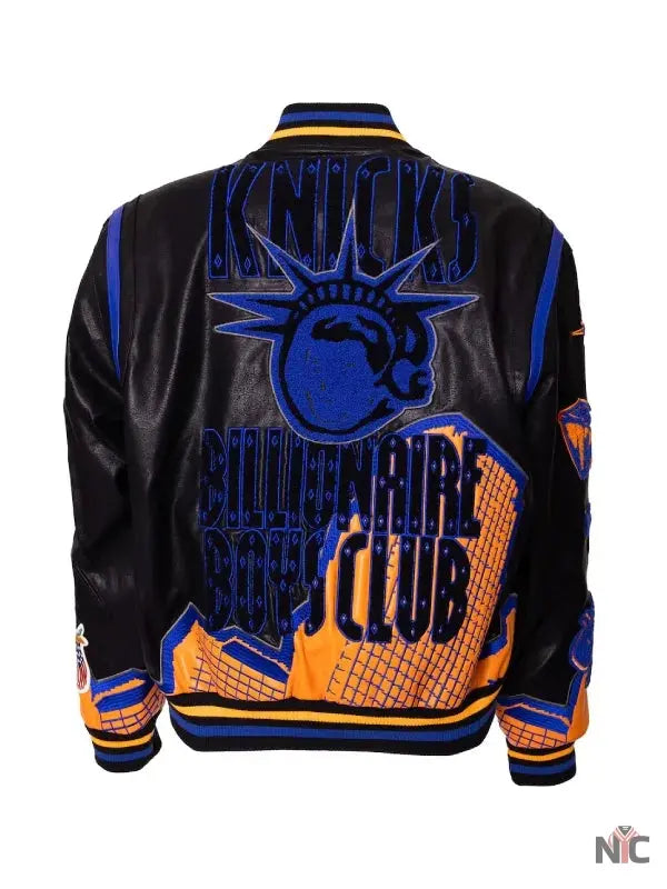 NY Knicks 2025 Billionaire Boys Club Leather Jacket The Urban Hawk