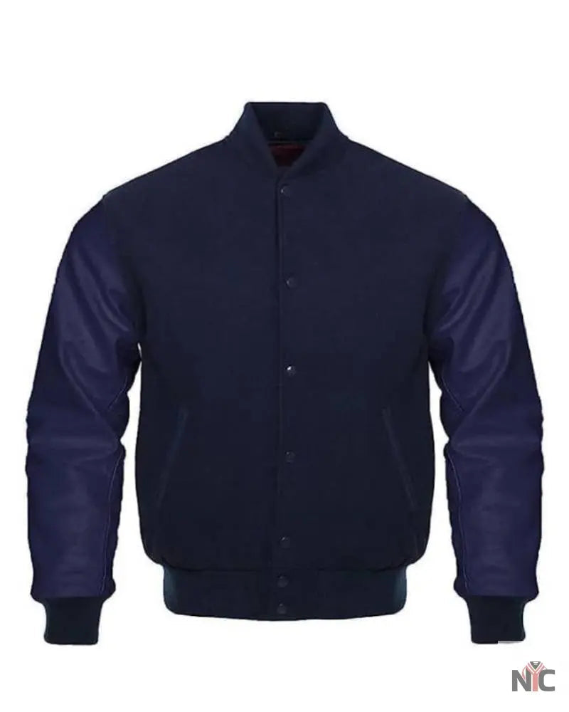Navy Blue Varsity Jacket The Urban Hawk