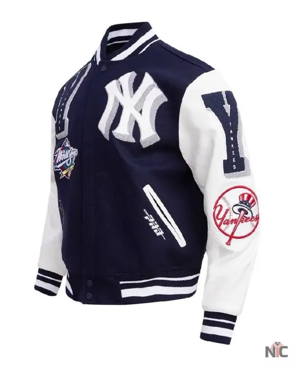 New York Yankees Mashup Wool & Leather Varsity Jacket The Urban Hawk