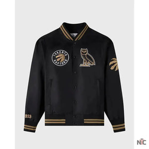 OVO x NBA Toronto Raptorst Satin Varsity Jacket The Urban Hawk