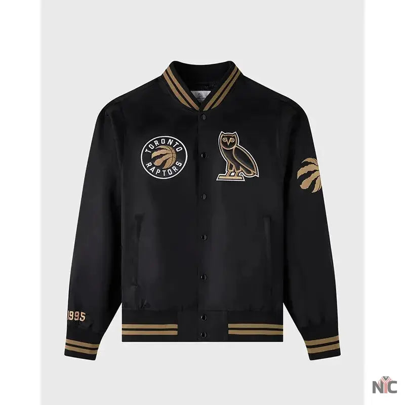 OVO x NBA Toronto Raptorst Satin Varsity Jacket The Urban Hawk