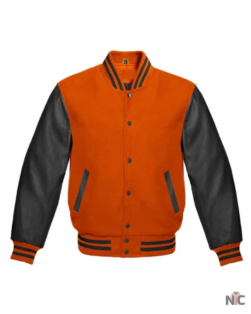 Orange And Black Varsity Jacket The Urban Hawk