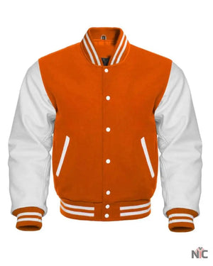 Orange And White Varsity Jacket The Urban Hawk