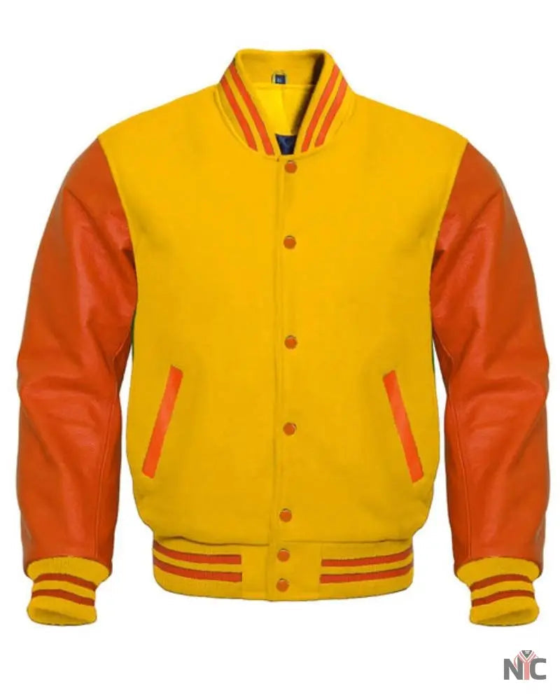 Orange And Yellow Varsity Jacket The Urban Hawk