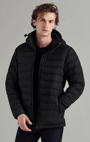 Packable puffer jacket men with hood