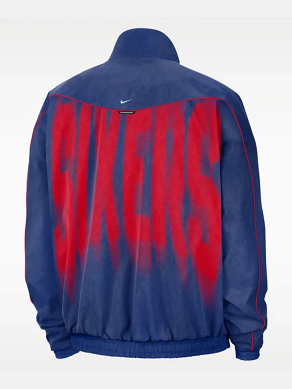 Philadelphia 76ers Nike Blue Woven Basketball Jacket - The Urban Hawk