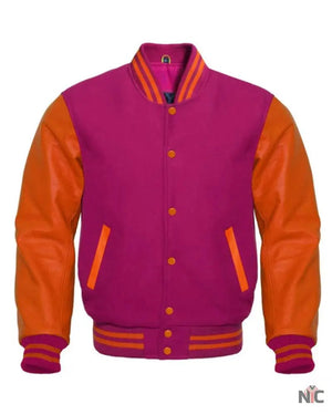Pink And Orange Varsity Jacket The Urban Hawk