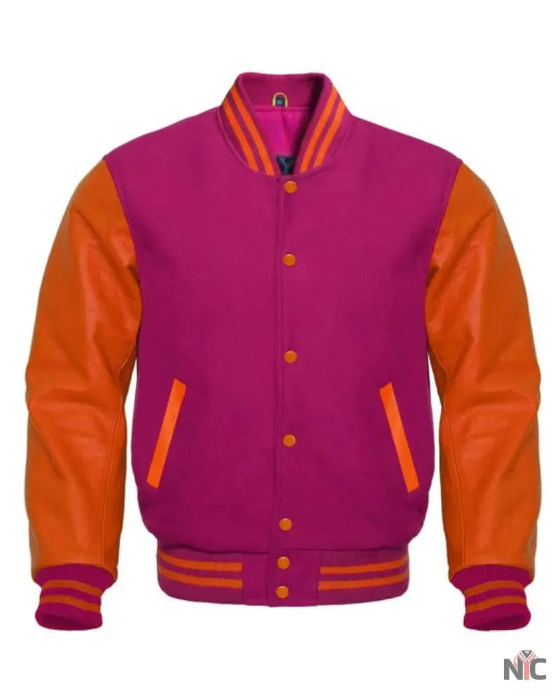 Pink And Orange Varsity Jacket The Urban Hawk