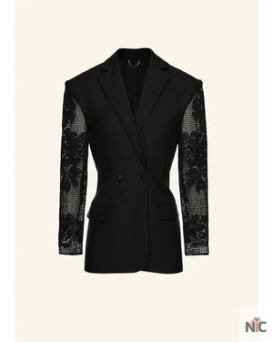 Press Junket 2025 Raechelle Banno Black Hourglass Blazer The Urban Hawk