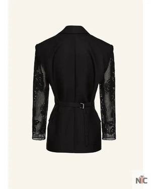 Press Junket 2025 Raechelle Banno Black Hourglass Blazer The Urban Hawk