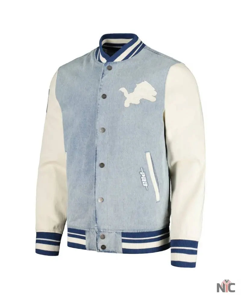 Pro Standard Denim Detroit Lions Varsity Blues Jacket The Urban Hawk