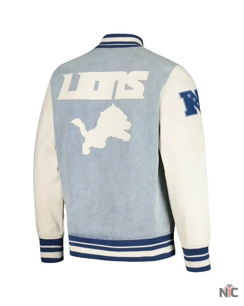 Pro Standard Denim Detroit Lions Varsity Blues Jacket The Urban Hawk